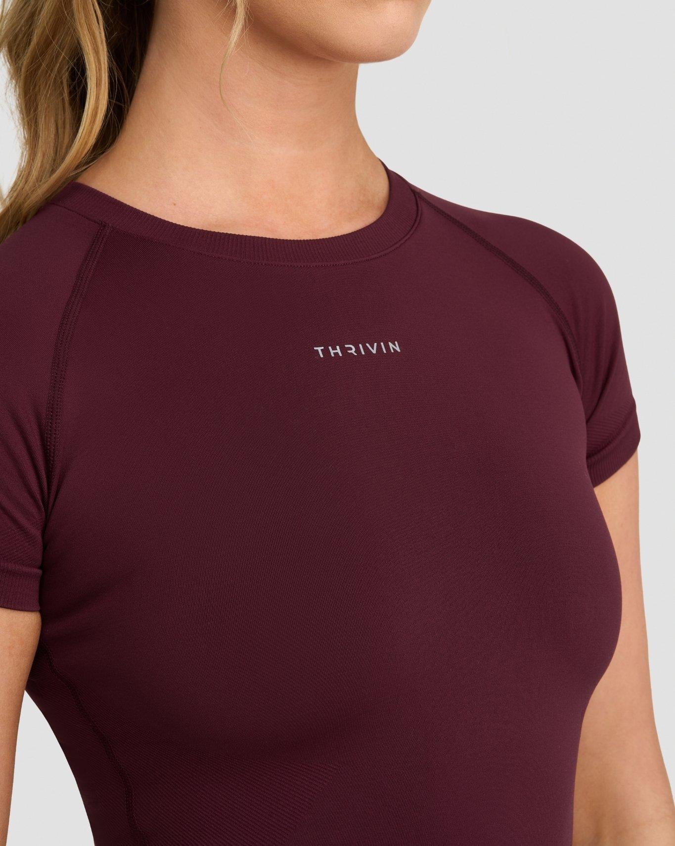 Elevate™ Compression T-shirt | Merlot - Image 5