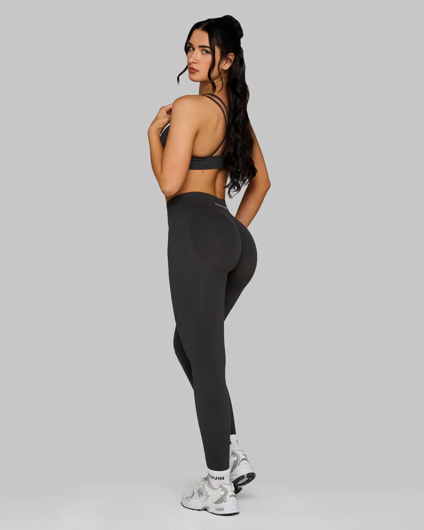 Elevate™ Sculpting Mid Waist Scrunch Leggings | Charcoal Grey - Image 4