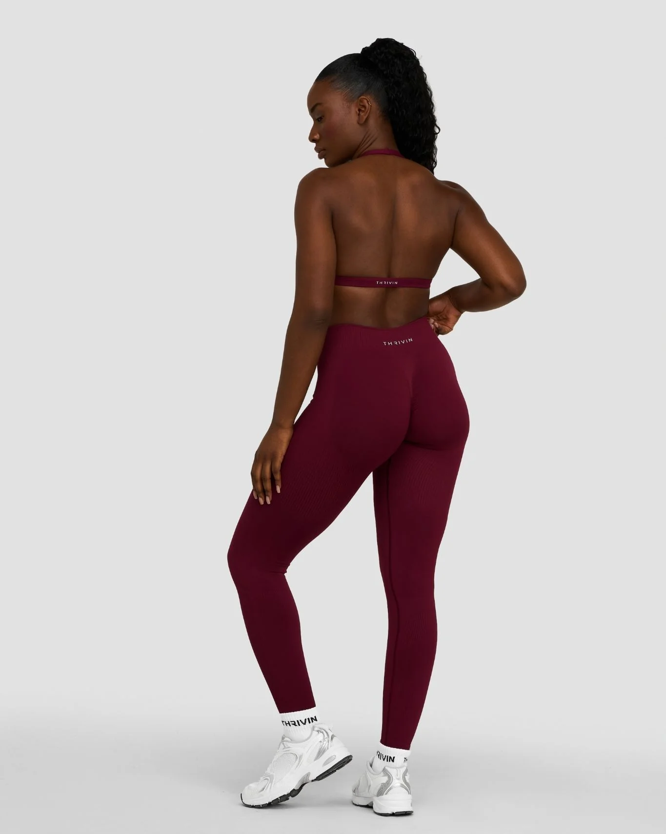 Elevate™ Sculpting Mid Waist Scrunch Leggings | Merlot - Image 3