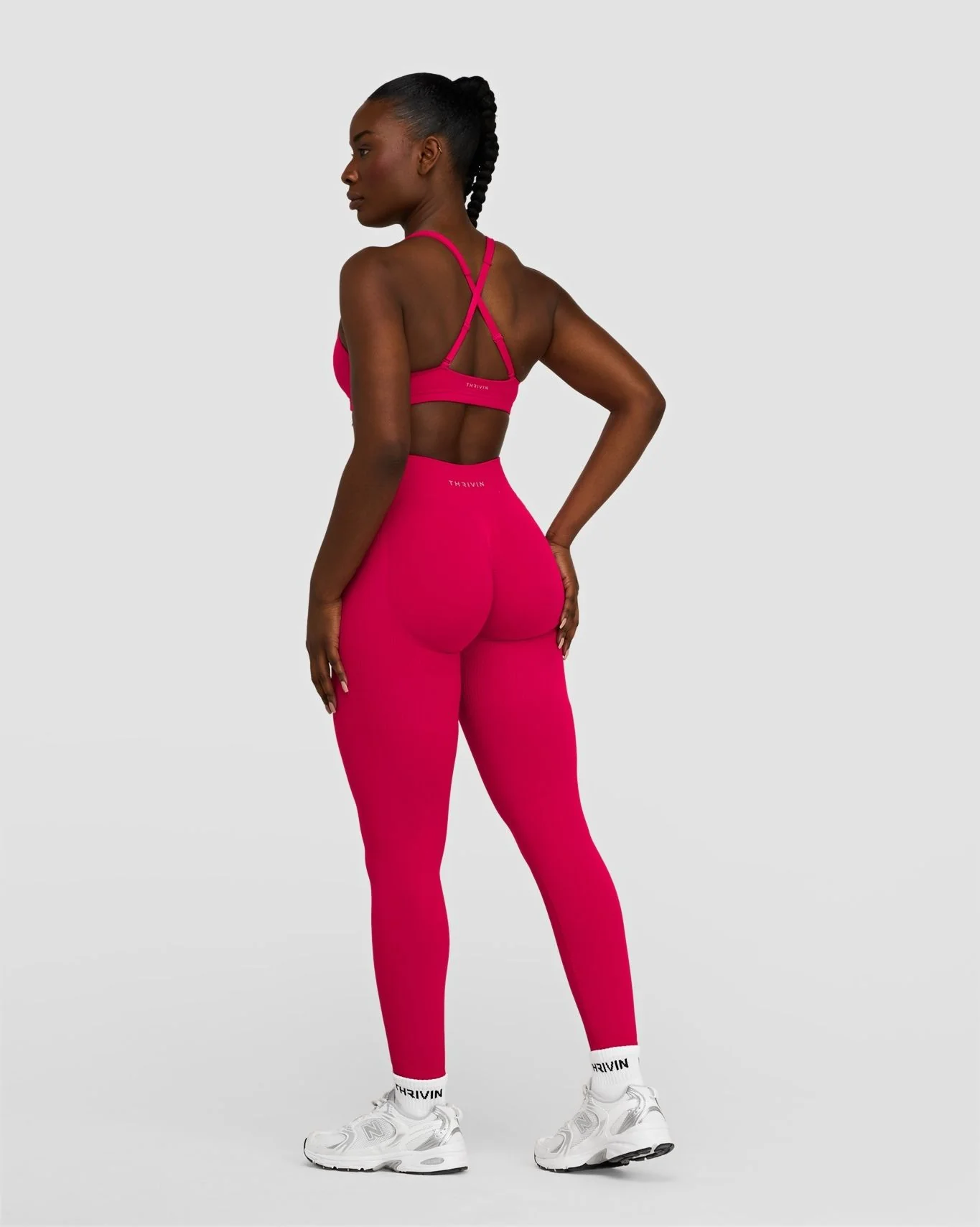 Elevate™ Sculpting Mid Waist Scrunch Leggings | Strawberry - Image 4