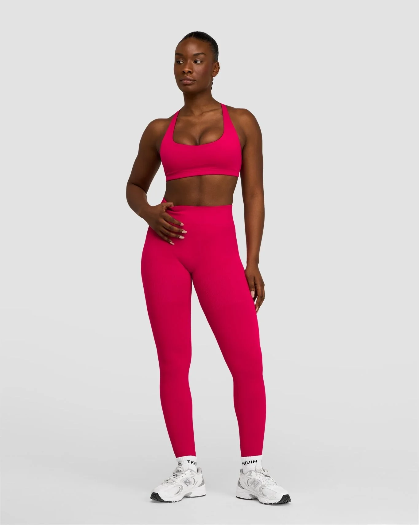Elevate™ Sculpting Mid Waist Scrunch Leggings | Strawberry - Image 5