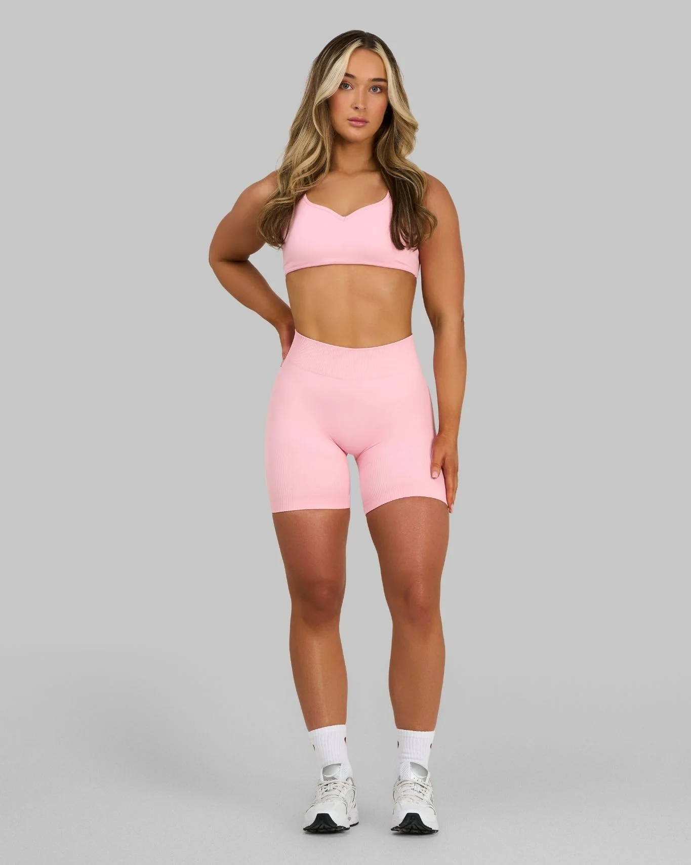 Elevate™ Sculpting Mid Waist Scrunch Shorts | Cotton Pink - Image 5