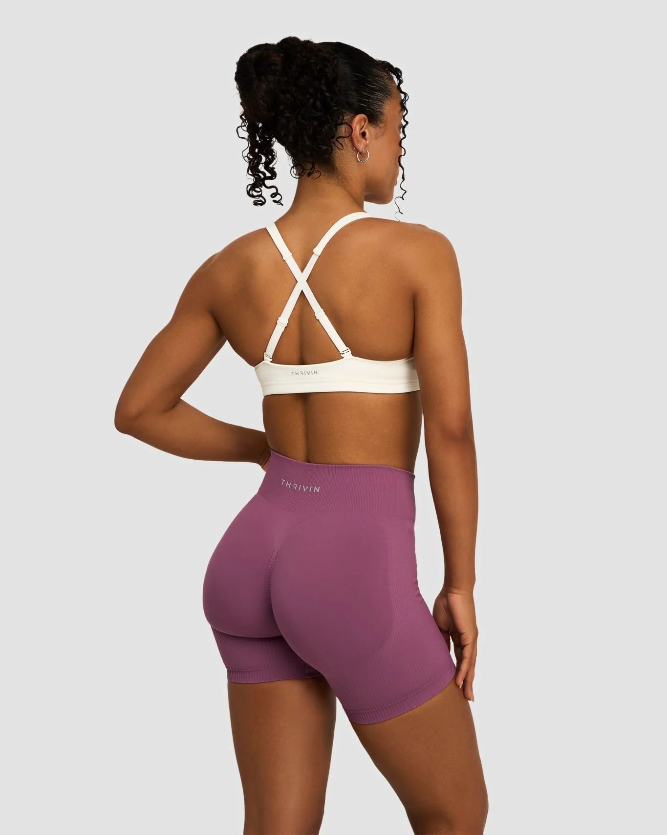 Elevate™ Sculpting Mid Waist Scrunch Shorts | Orchid Mauve - Image 4