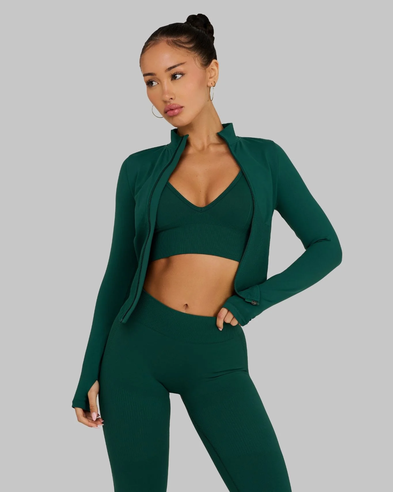 Elevate™ Sculpting Seamless Jacket | Pine Green - Image 2