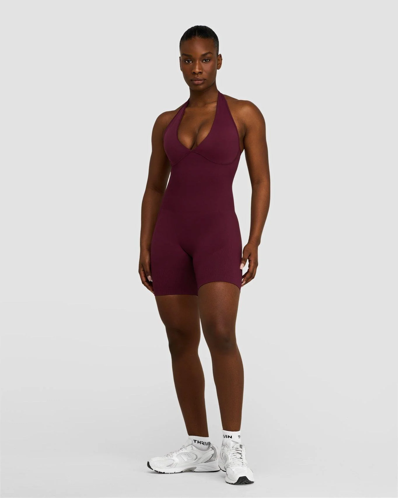 Elevate™ Sculpting Halterneck All In One | Merlot - Image 3