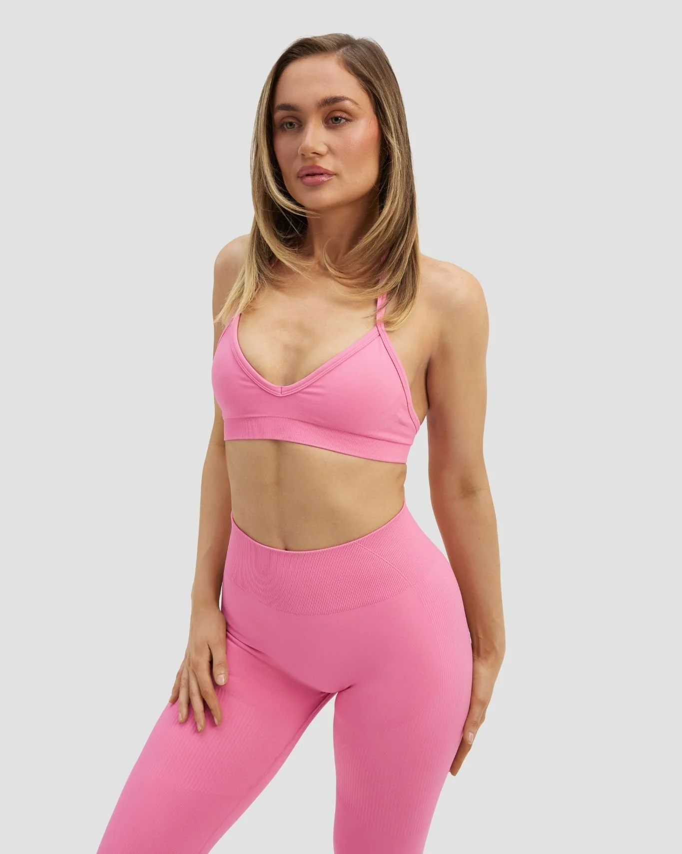 Elevate™ Sculpting Seamless Adjustable Halter Bra | Bubble Pink - Image 2