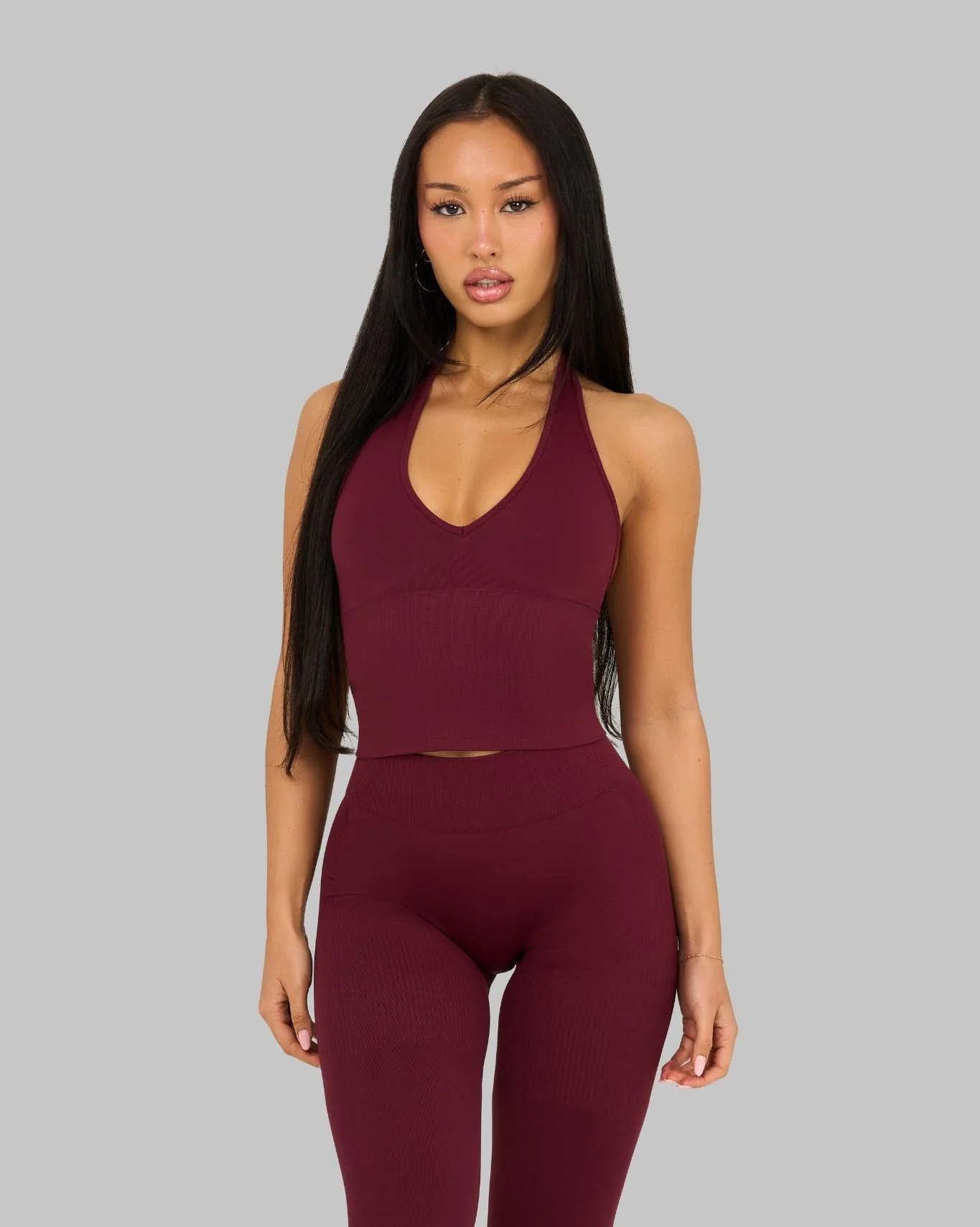 Elevate™ Sculpting Seamless Halterneck Top | Cranberry - Image 3