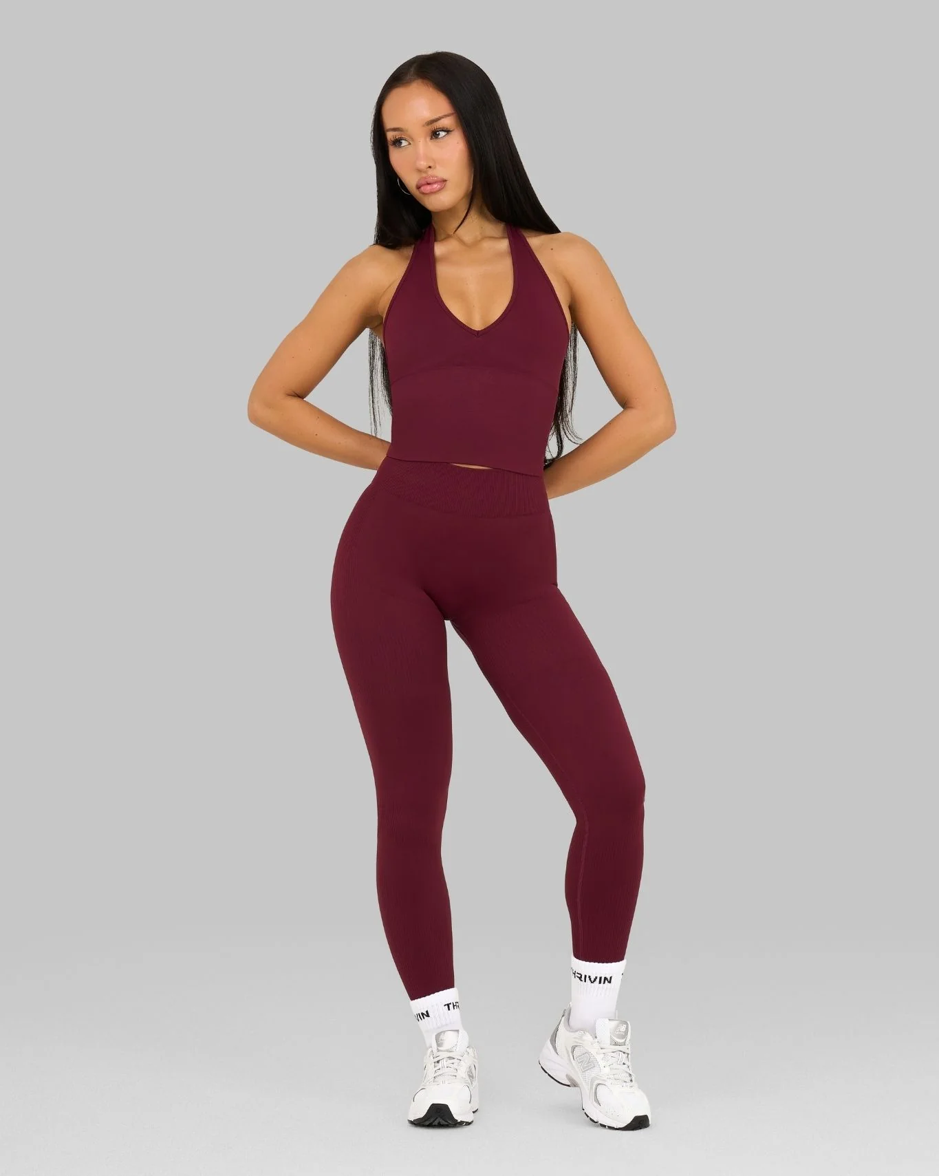 Elevate™ Sculpting Seamless Halterneck Top | Cranberry - Image 4