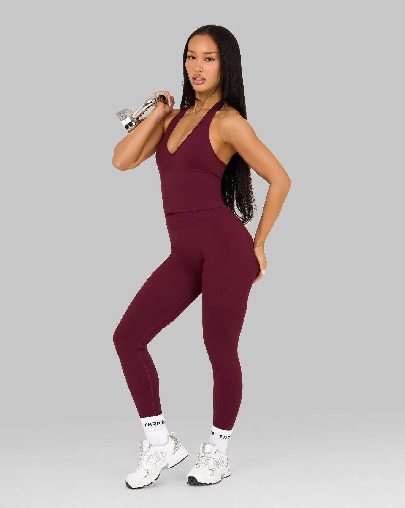 Elevate™ Sculpting Seamless Halterneck Top | Cranberry - Image 6