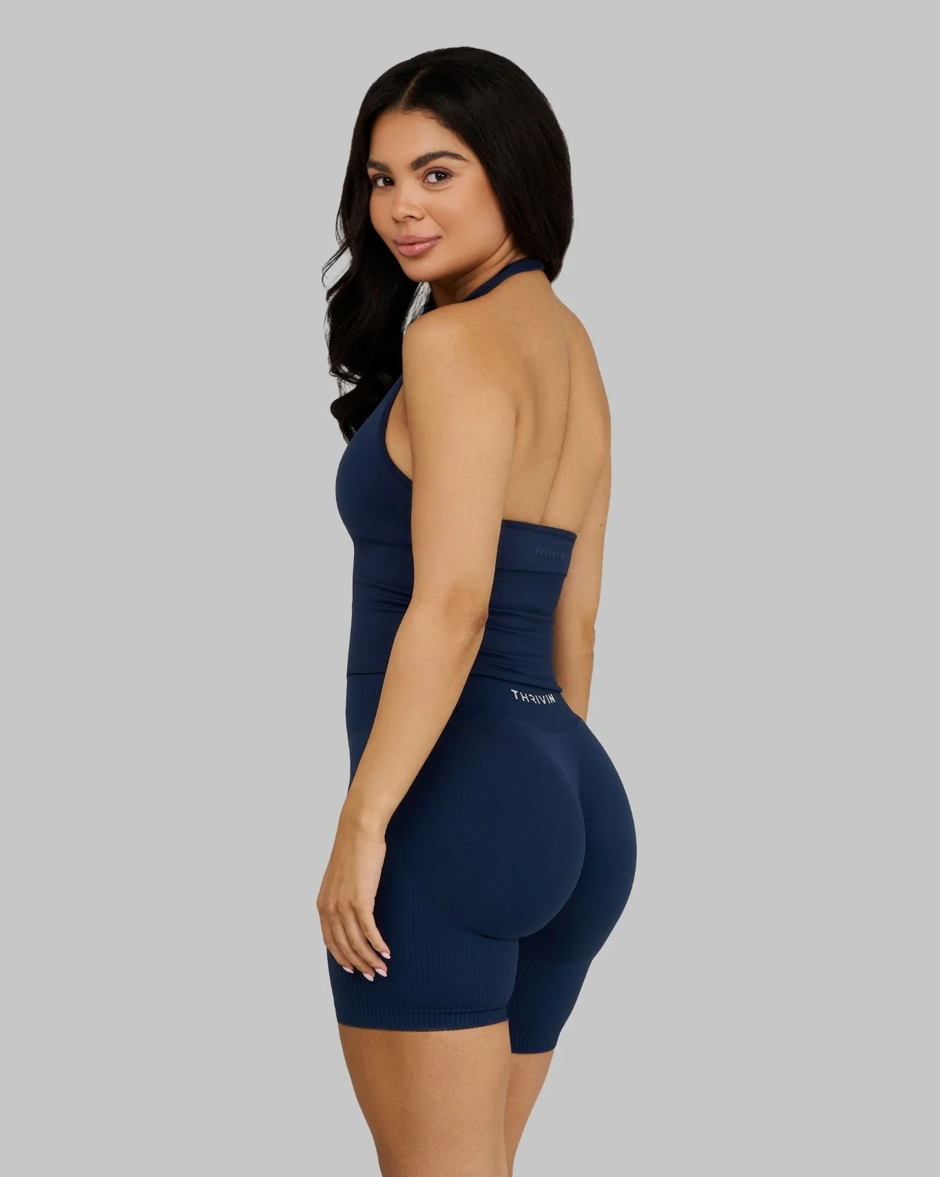 Elevate™ Sculpting Seamless Halterneck Top | Midnight Navy - Image 5
