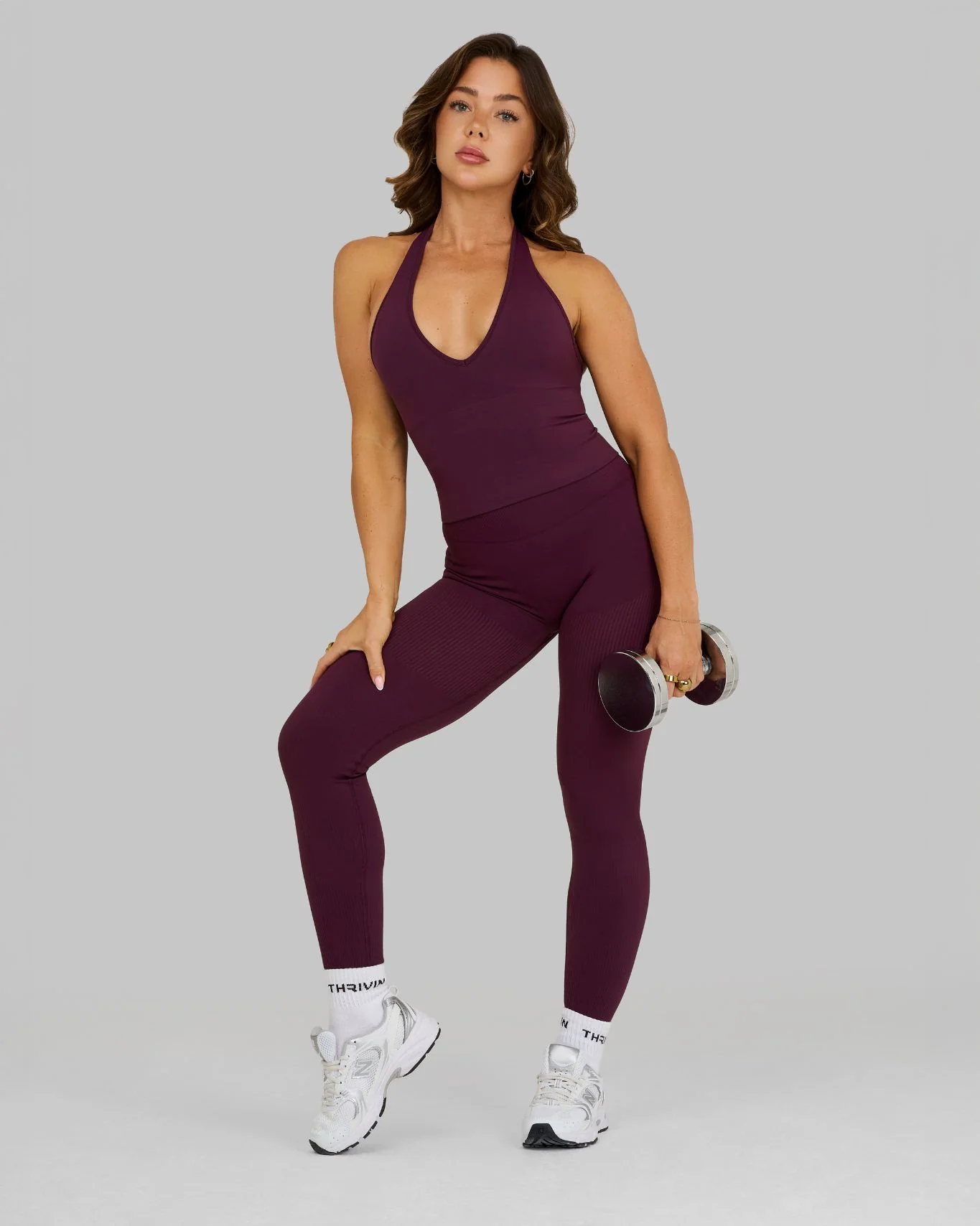 Elevate™ Sculpting Seamless Halterneck Top | Winter Plum - Image 5