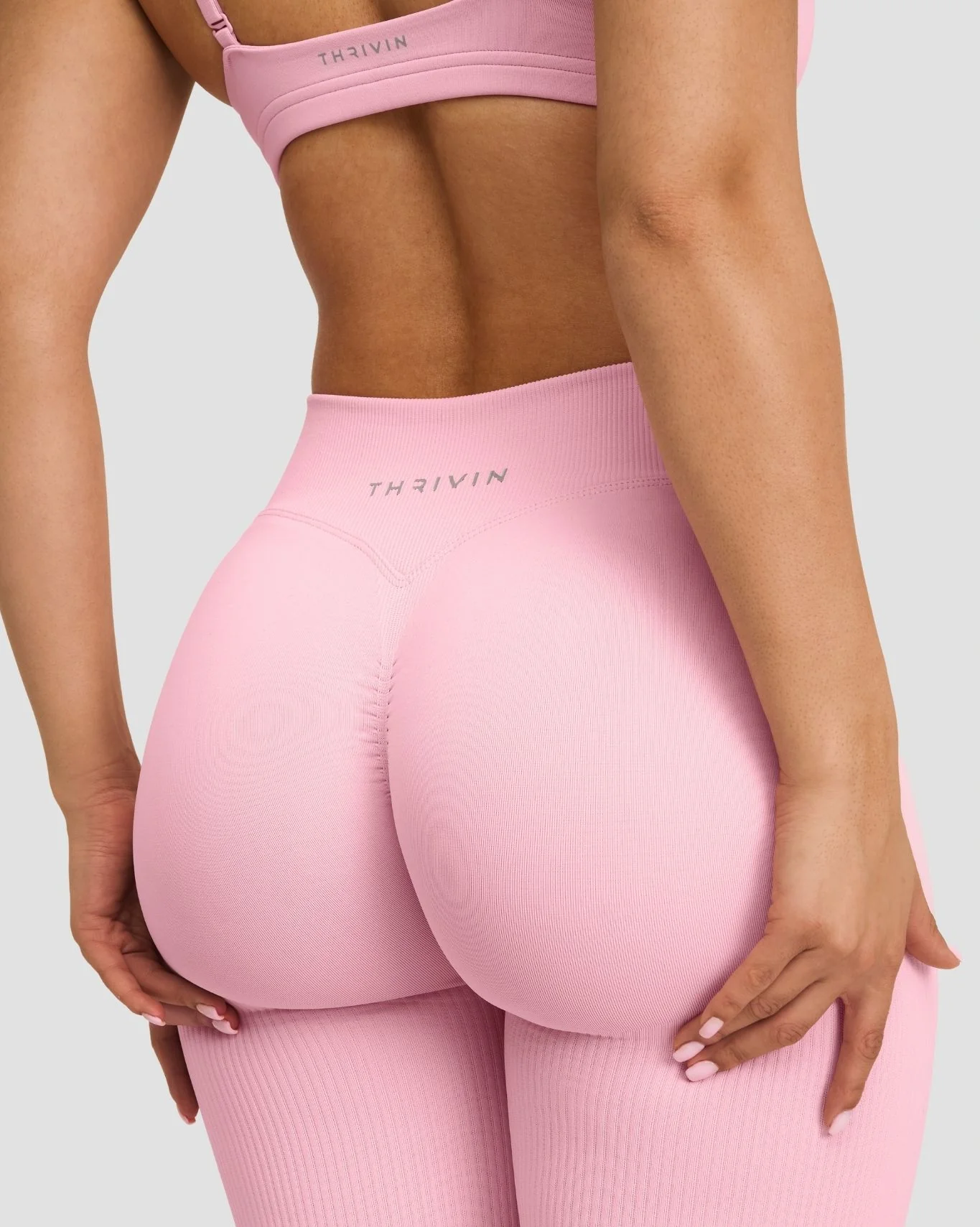Elevate™ Sculpting Mid V-Waist Scrunch Flare | Cotton Pink - Image 2