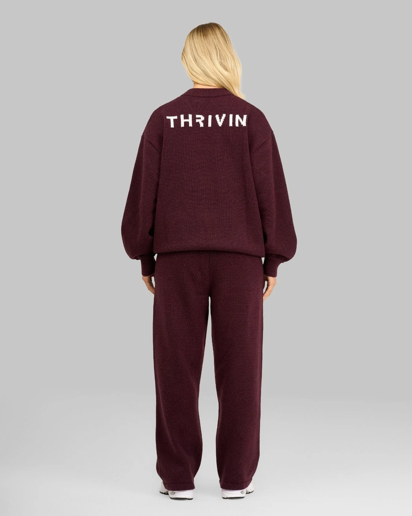 Essential Knitted Sweater & Trouser 2-Piece Set | Winter Plum - Image 3