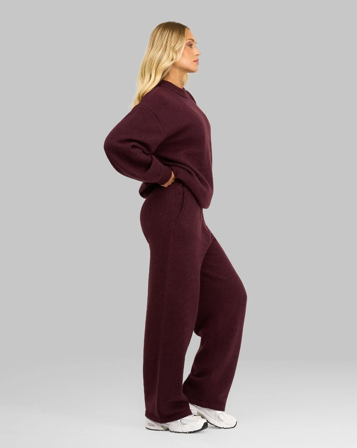 Essential Knitted Sweater & Trouser 2-Piece Set | Winter Plum - Image 4