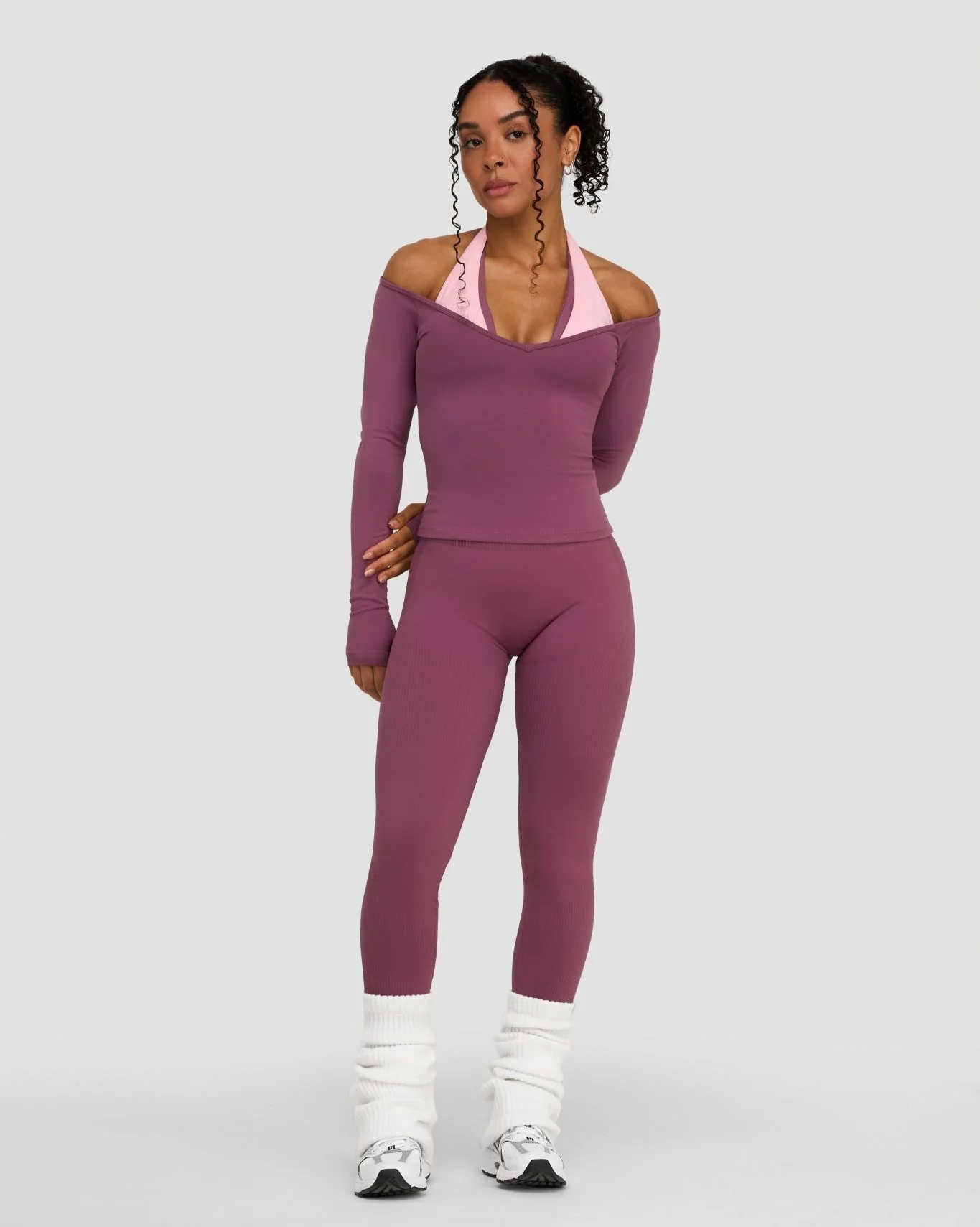 Elevate™ Sculpting Seamless V-Neck Top | Orchid Mauve - Image 5