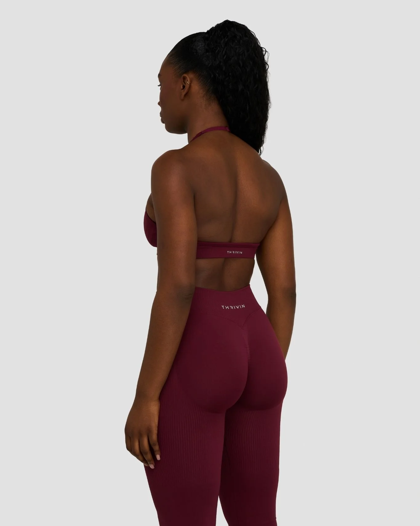 Elevate™ Sculpting Seamless Adjustable Halter Bra | Merlot - Image 4