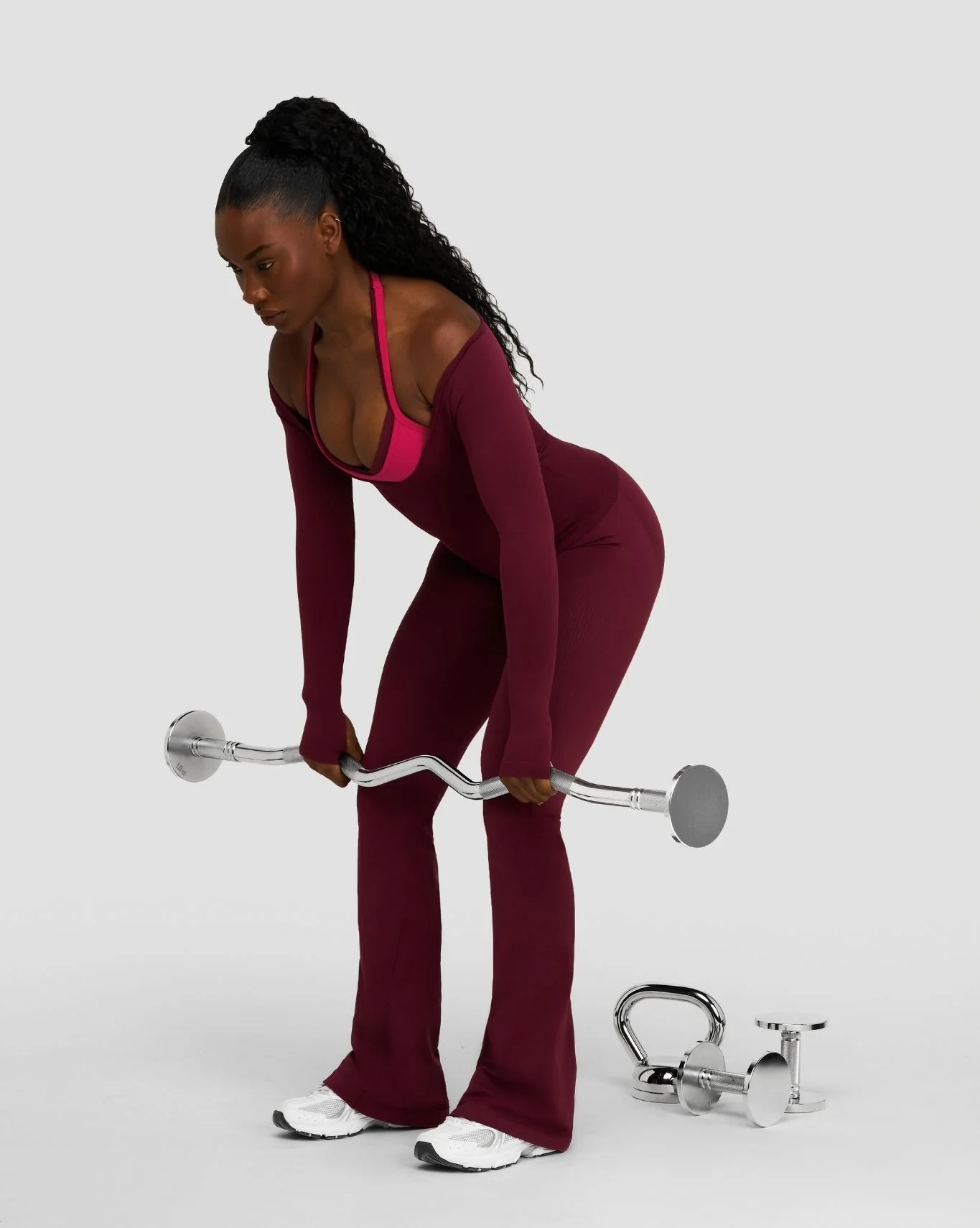 Elevate™ Sculpting Seamless Adjustable Halter Bra | Merlot - Image 6
