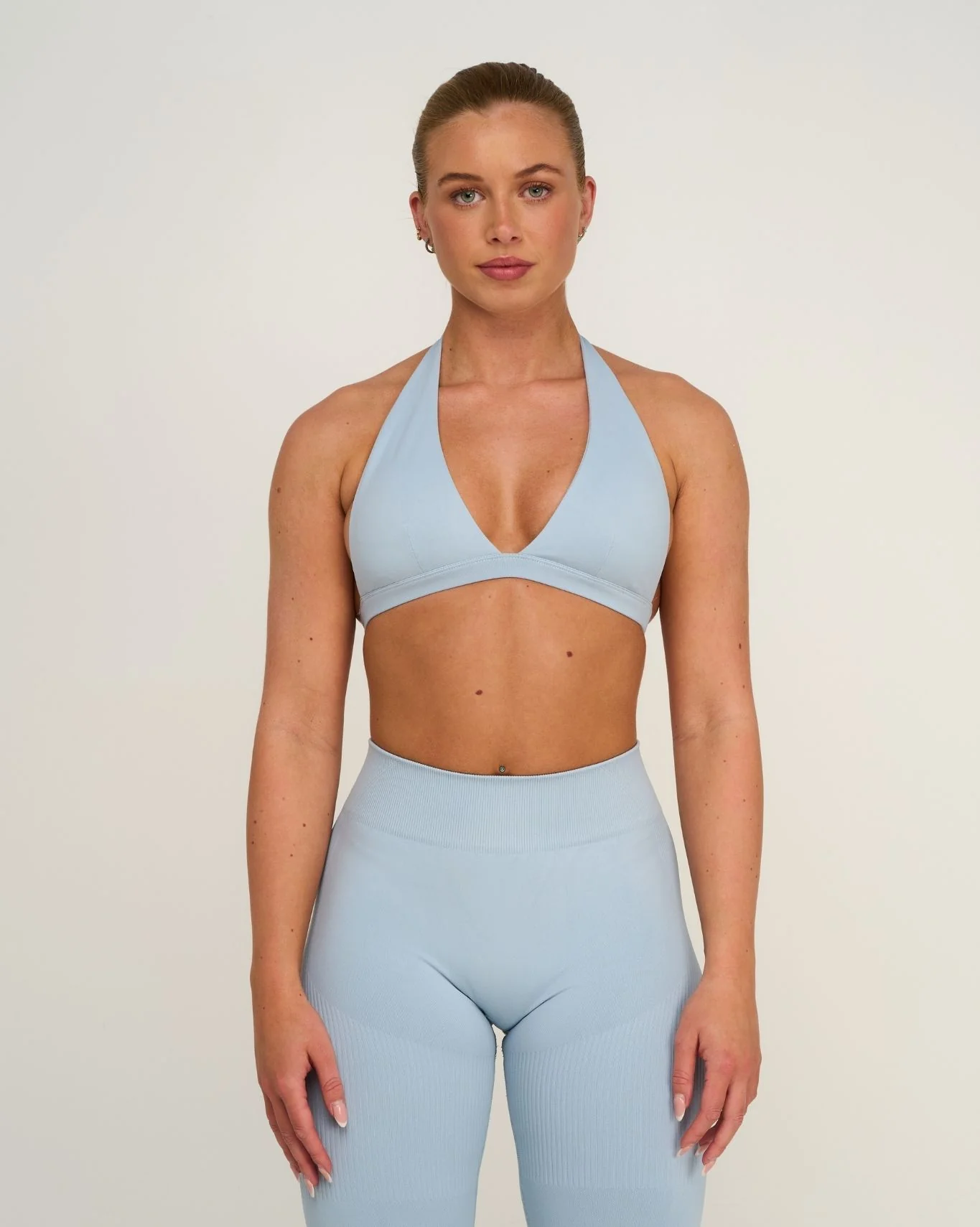 Elevate™ Sculpting Seamless V-Neck Halter Bra | Blue Haze - Image 3